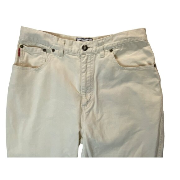 Vintage Bugle Boy for Her High Rise Mom Jeans 28 x 26 Cream Off White 90s Y2K - Picture 2 of 8